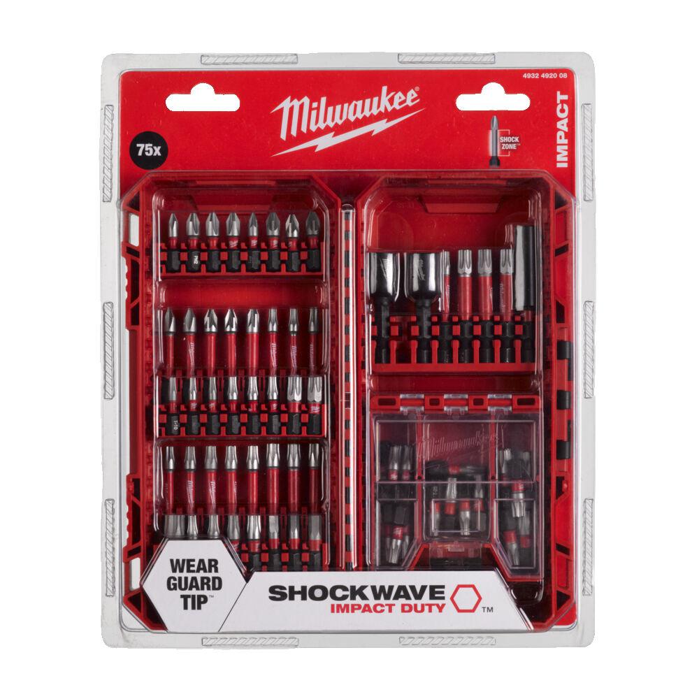 Milwaukee Screwdriver Bit Set 75 Pieces, Hexagon, Square