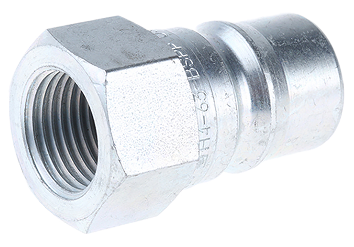 Parker Steel Male Hydraulic Quick Connect Coupling, G 1/2 Female