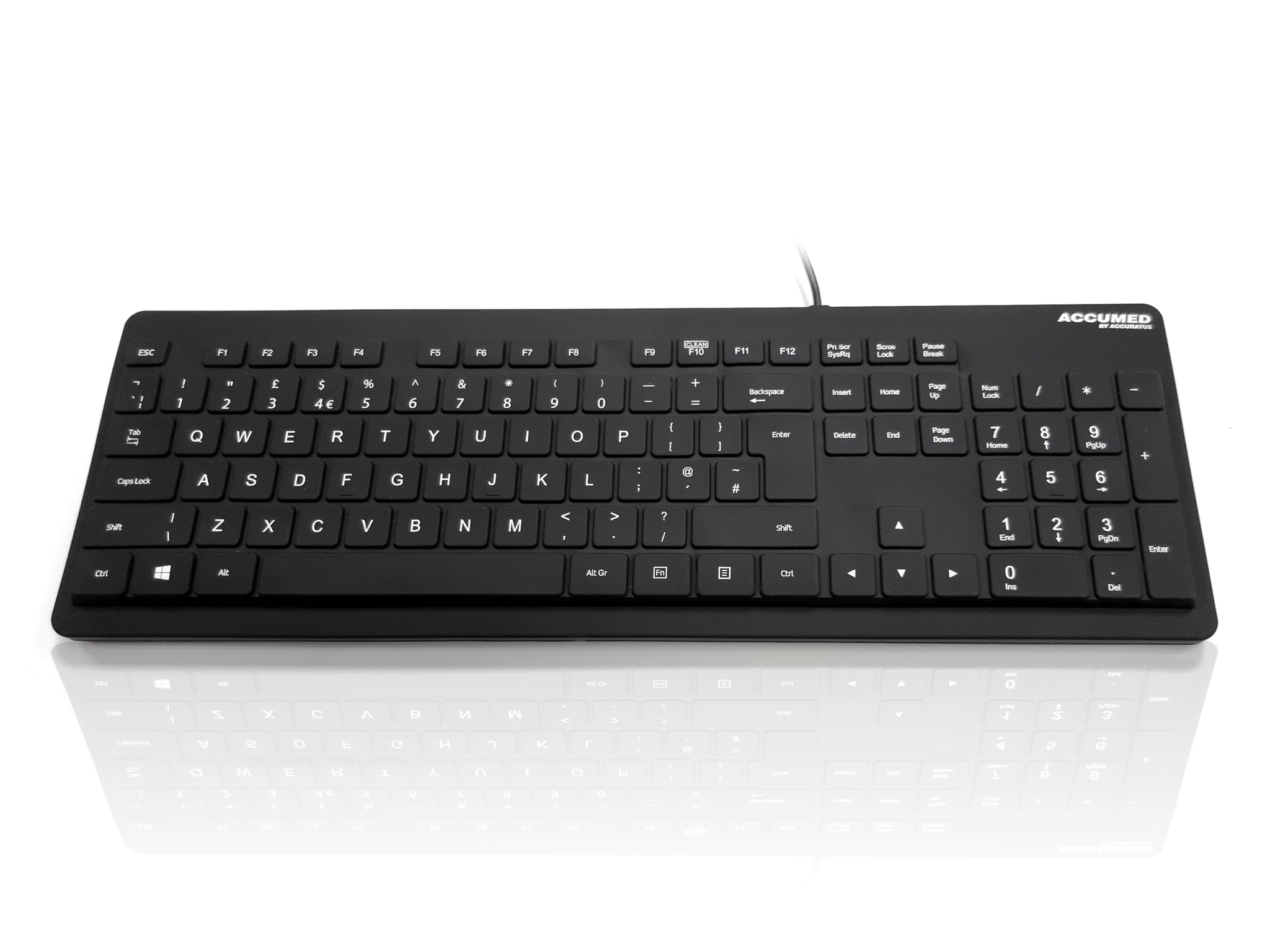 Ceratech KYB-MED-VALUE-UB Wired USB Medical Keyboard, QWERTY (UK), Black