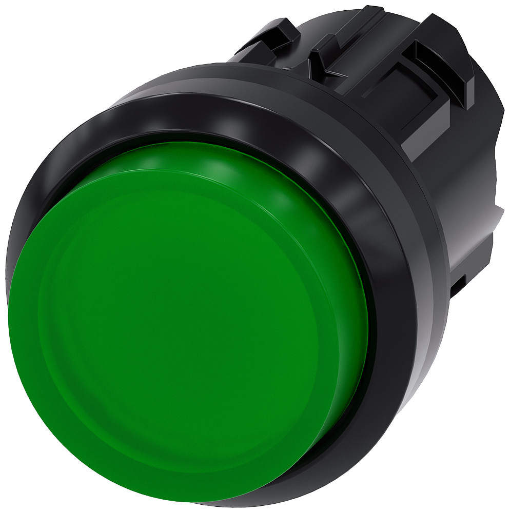 Siemens SIRIUS ACT 3SU10 Series Green Momentary Push Button Head, 22mm Cutout, IP66, IP67, IP69K