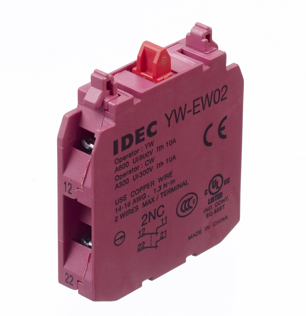 Idec CW Series Series Contact Block, 2NC