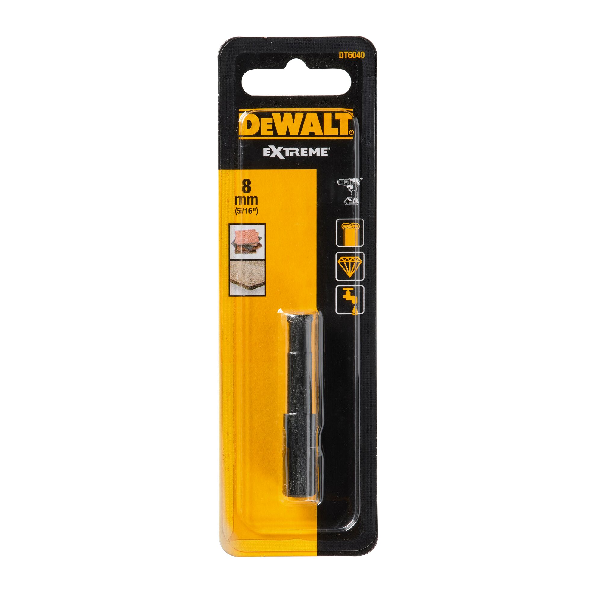 DeWALT DT604 Series Diamond Tipped Tile Drill Bit for Tiles, 8mm Diameter