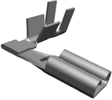 TE Connectivity FASTON .110 Uninsulated Female Spade Connector, Flag Terminal, 2.79 x 0.81mm Tab Size, 0.3mm² to 0.8mm²