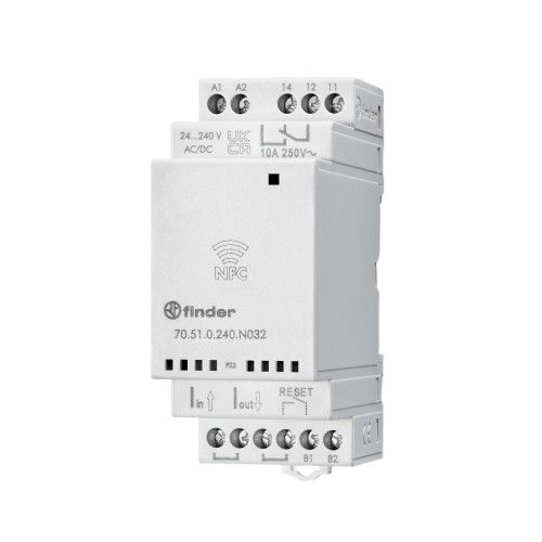 Finder Current NFC Monitoring Relay, Single Phase, SPDT, 0.8 → 1.1V ac/dc, DIN Rail