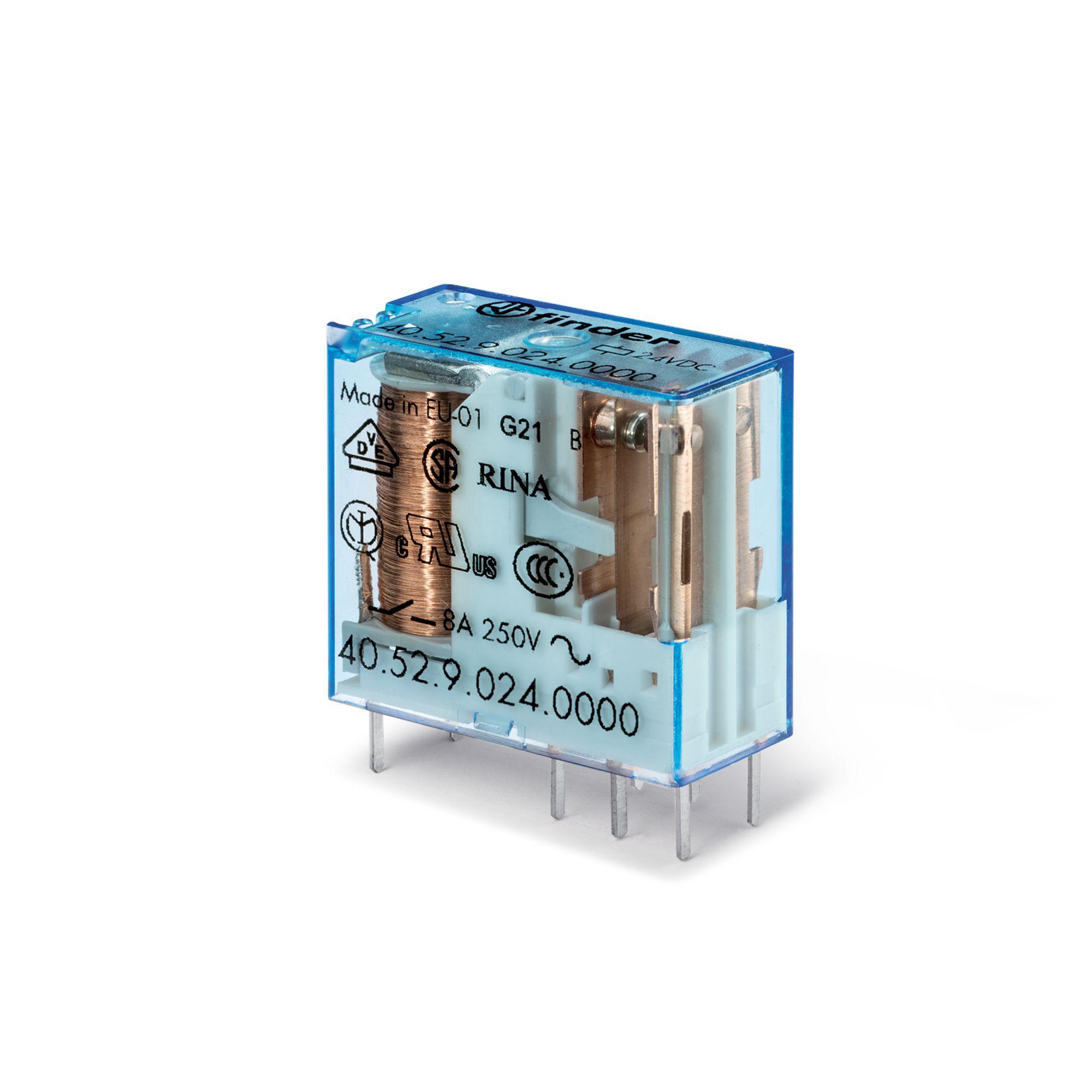 Finder PCB Mount, Plug In Relay, 5V dc Coil, 8A Switching Current