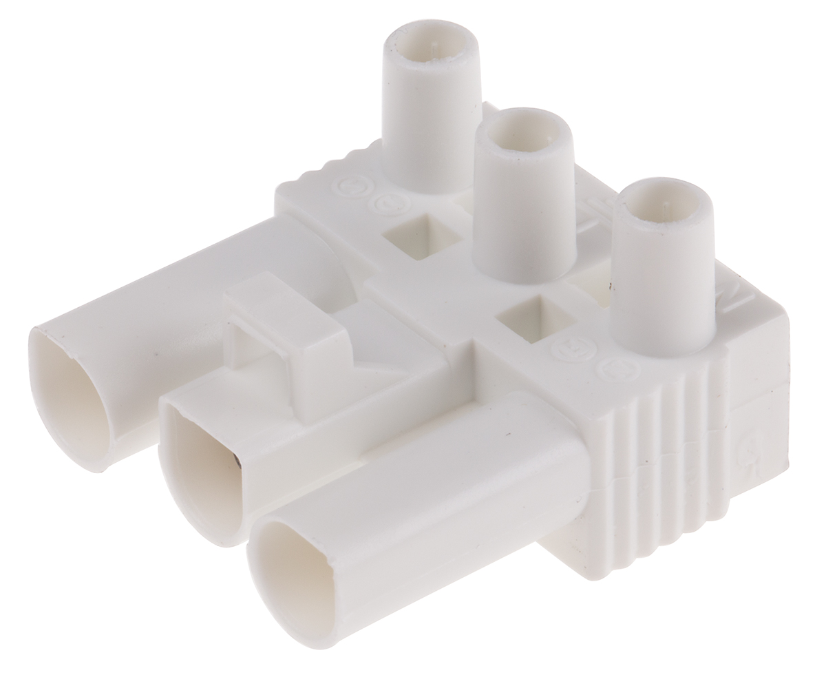 RS PRO Non-Fused Terminal Block, 3-Way, 16A, 2.5 mm² Wire, Screw Down Termination