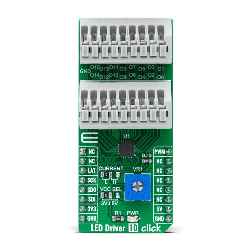 MikroElektronika MIKROE-4787, LED Driver 10 Click LED Controller LED Driver for TLC59283 for mikroBUS socket