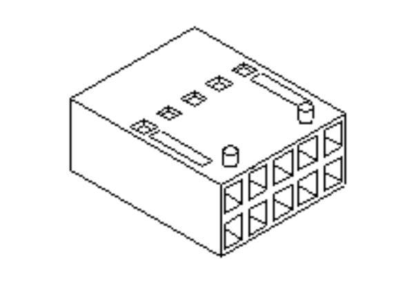 Molex Receptacle Housing Plug, 2.54mm Pitch, 10 Way, 2 Row