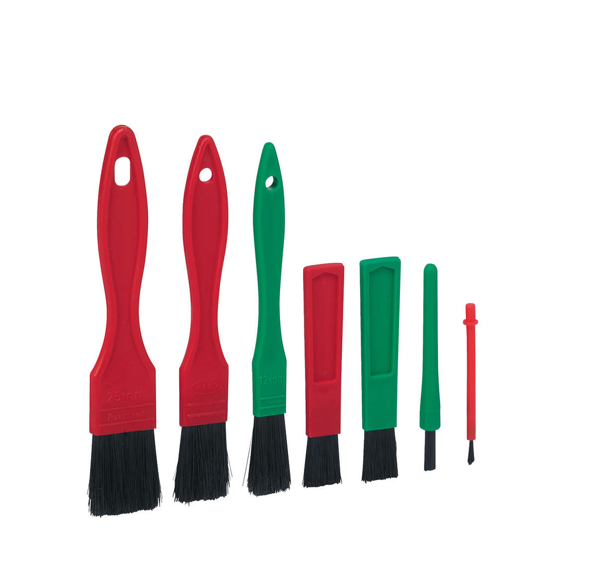 Vikan Soft Bristle Green, Red Scrubbing Brush, Polyethylene bristle material