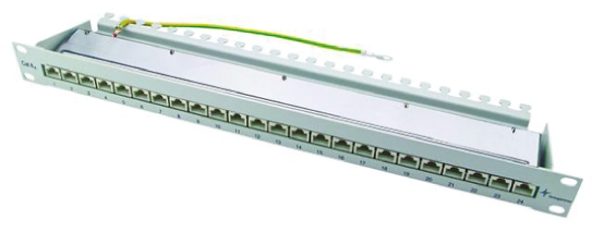 Telegartner Cat6a 24 Port RJ45 RJ Connector STP 1U Grey