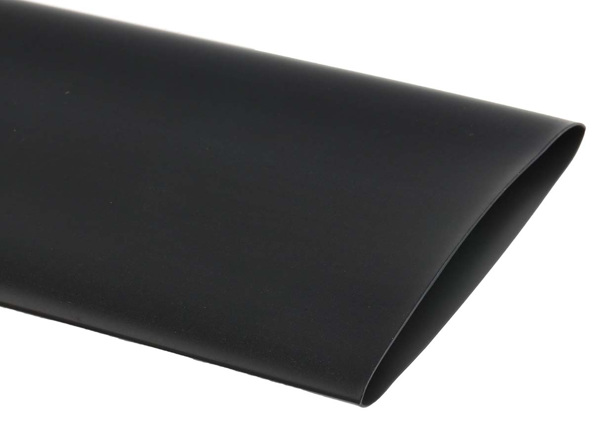RS PRO Heat Shrink Tubing, Black 50.8mm Sleeve Dia. x 1.2m Length 2:1 Ratio