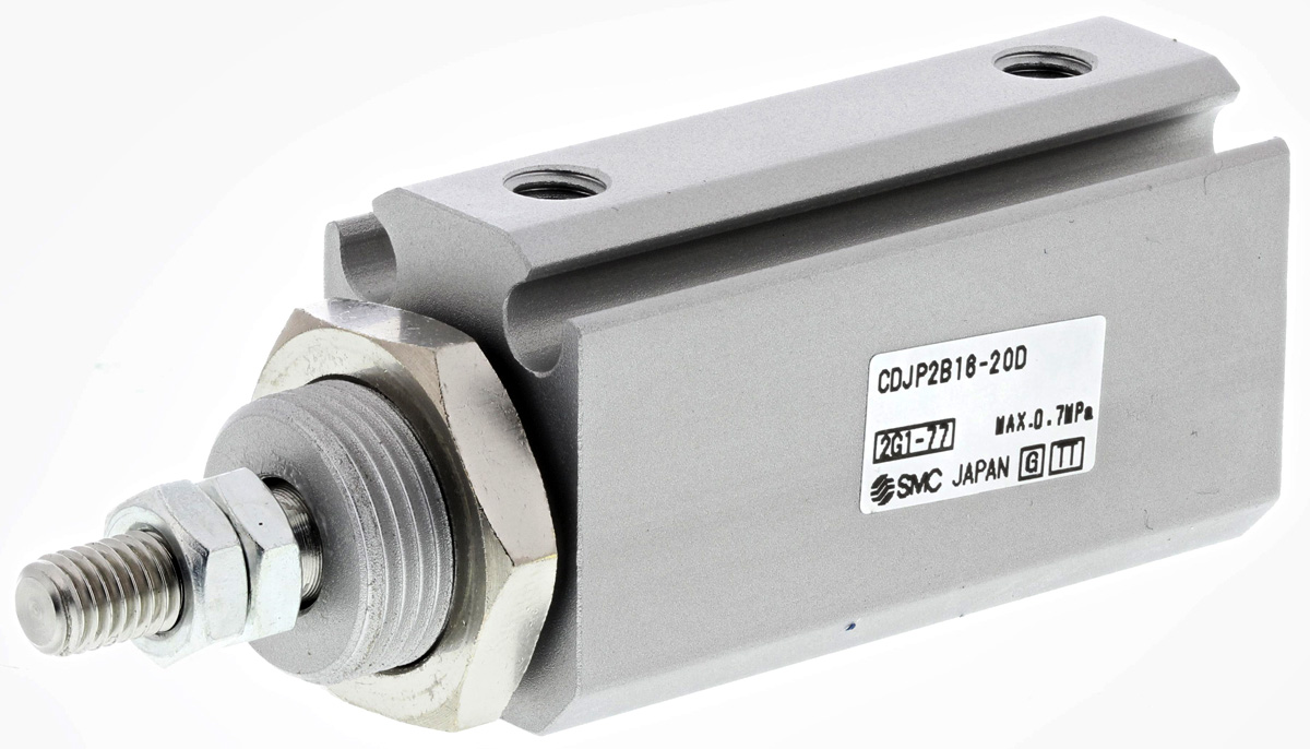 SMC 20 mm Pneumatic Piston Rod Cylinder - CDJP2 Series, Double Acting Acting