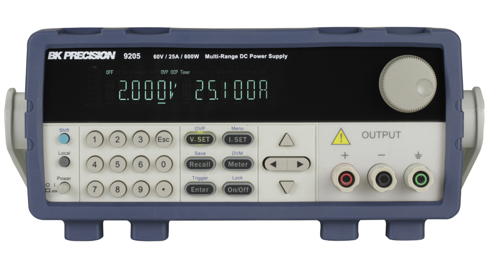 BK Precision 9205B Series Bench Power Supply, 60V, 25A, 1-Output, 600W - UKAS Calibrated