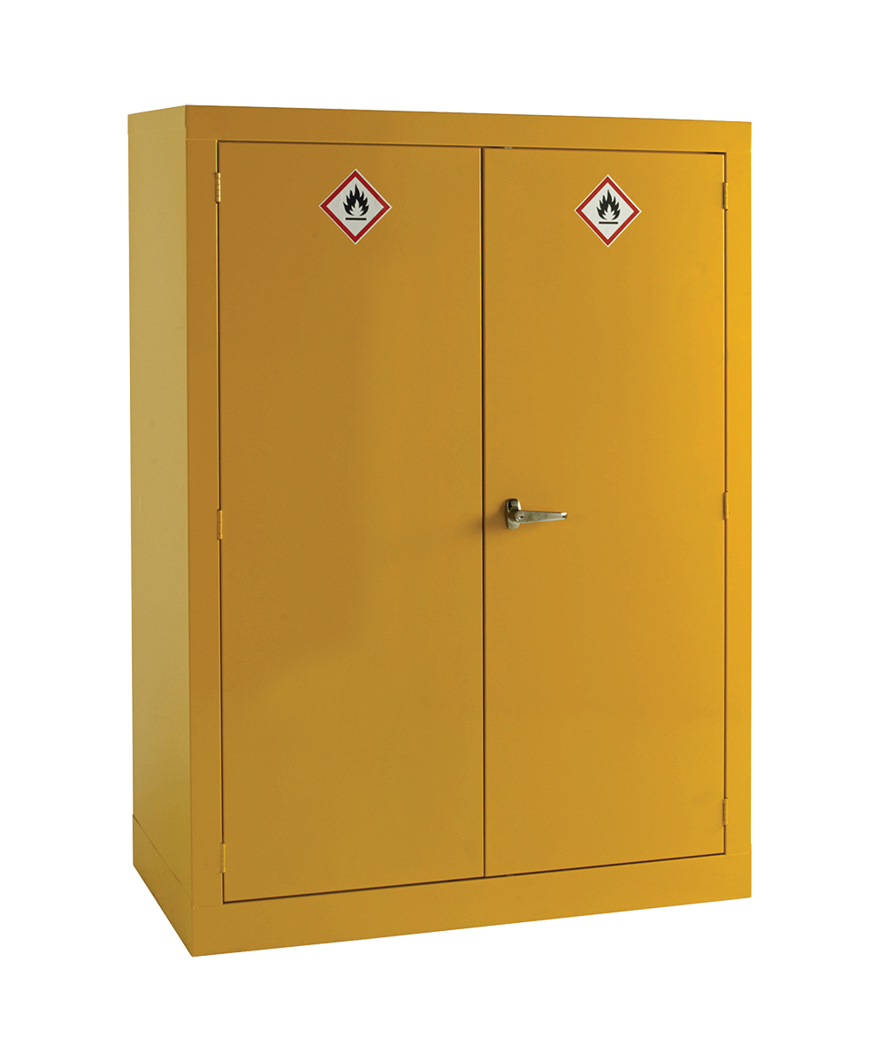 RS PRO Yellow Steel Lockable 2 Door Hazardous Substance Cabinet, 1535mm x 1125mm x 560mm