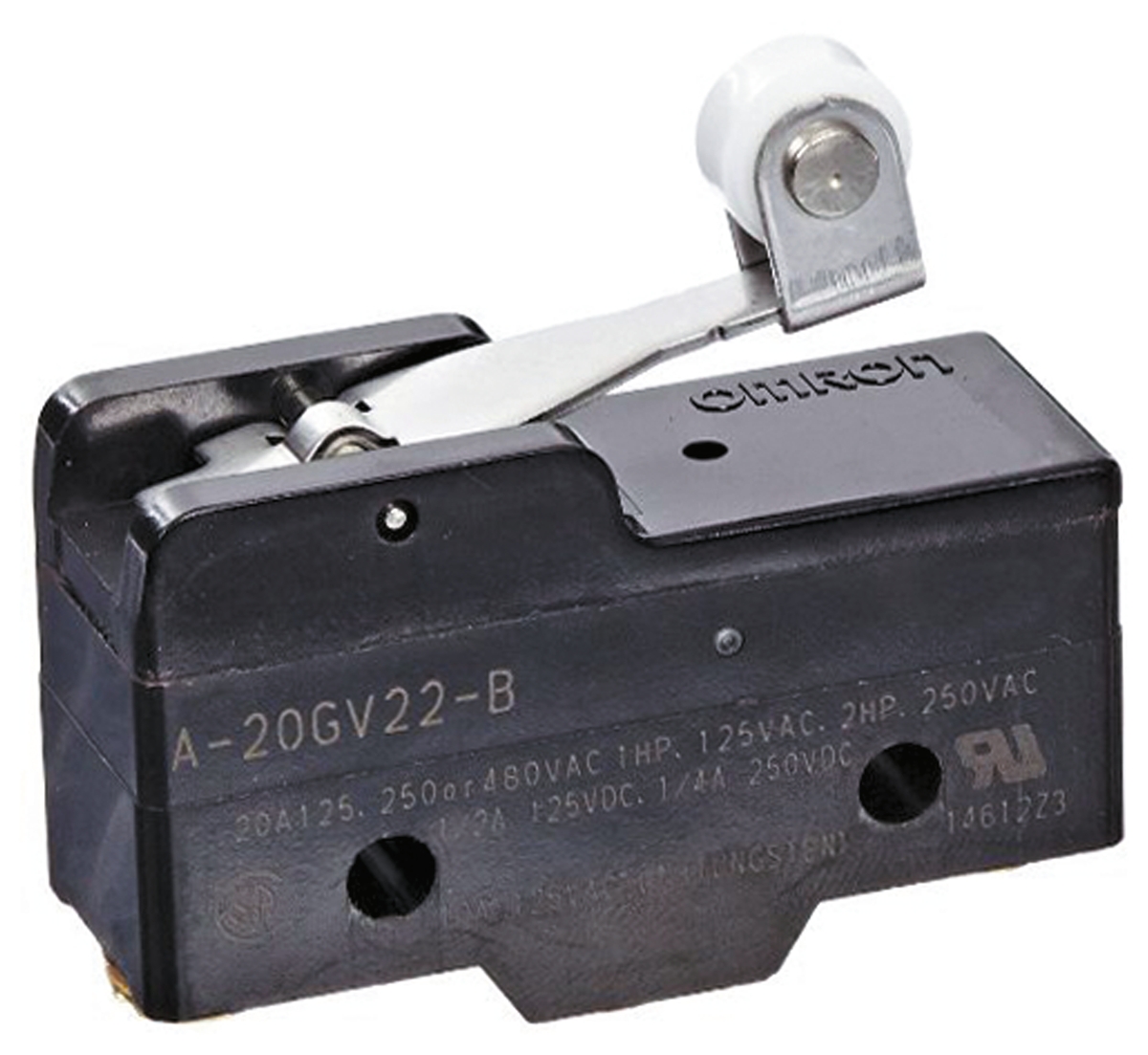 Omron A-20 Series Roller Lever Limit Switch, NO/NC, IP00, SPDT, 500V ac Max, 20A Max