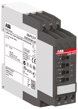 ABB Phase, Voltage Monitoring Relay, 3 Phase, DPDT, 300 → 500V ac, DIN Rail