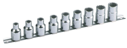 SAM 9-Piece Metric 1/2 in Standard Socket Set, 12 point