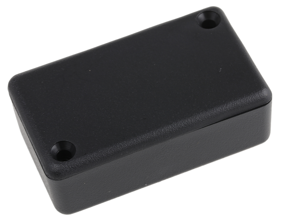 Hammond 1551 Series Black ABS Enclosure, IP54, Flanged, Black Lid, 60 x 35 x 20mm
