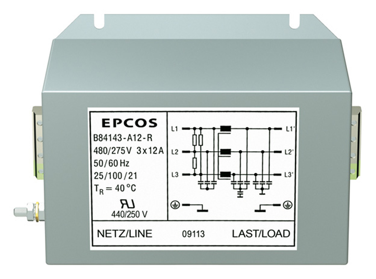 EPCOS, B84143A*R000 80A 440 V ac 50 → 60Hz, Flange Mount EMC Filter, Screw 3 Phase