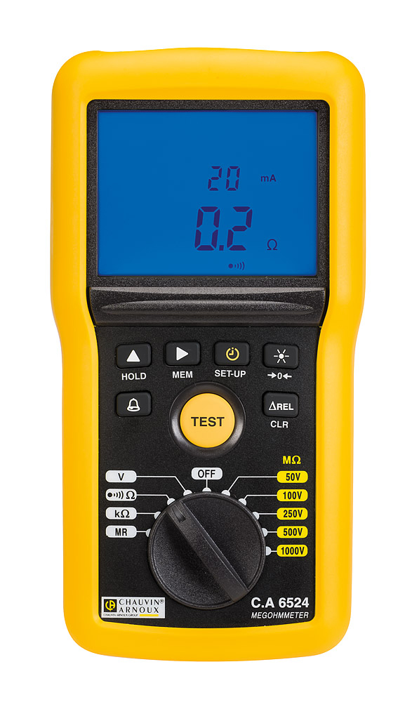 Chauvin Arnoux CA 6524 Insulation & Continuity Tester, 50V Min, 1000V Max, 200GΩ Max, CAT IV - RS Calibration
