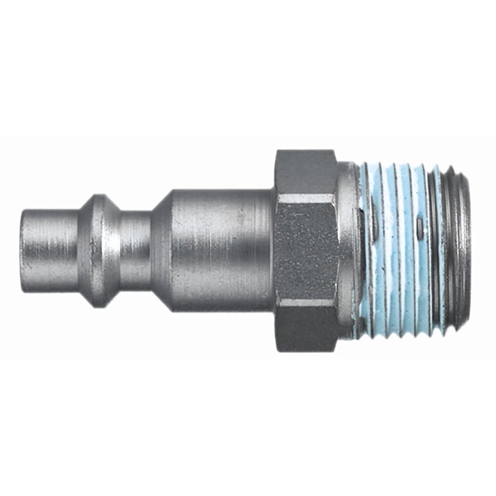 Legris Nickel Plated Steel Male Pneumatic Quick Connect Coupling, BSPT 1/4 Male Male Thread