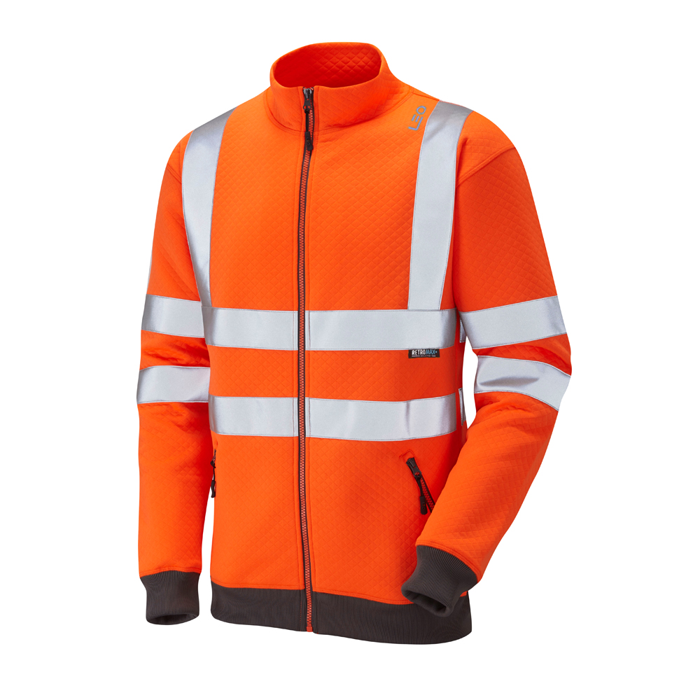 Leo Workwear Orange Unisex Hi Vis Fleece, 4XL