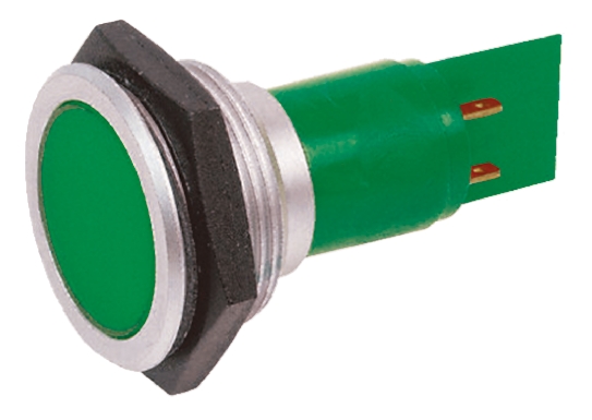 Signal Construct Green Panel Mount Indicator, 230V ac, 30mm Mounting Hole Size, IP67
