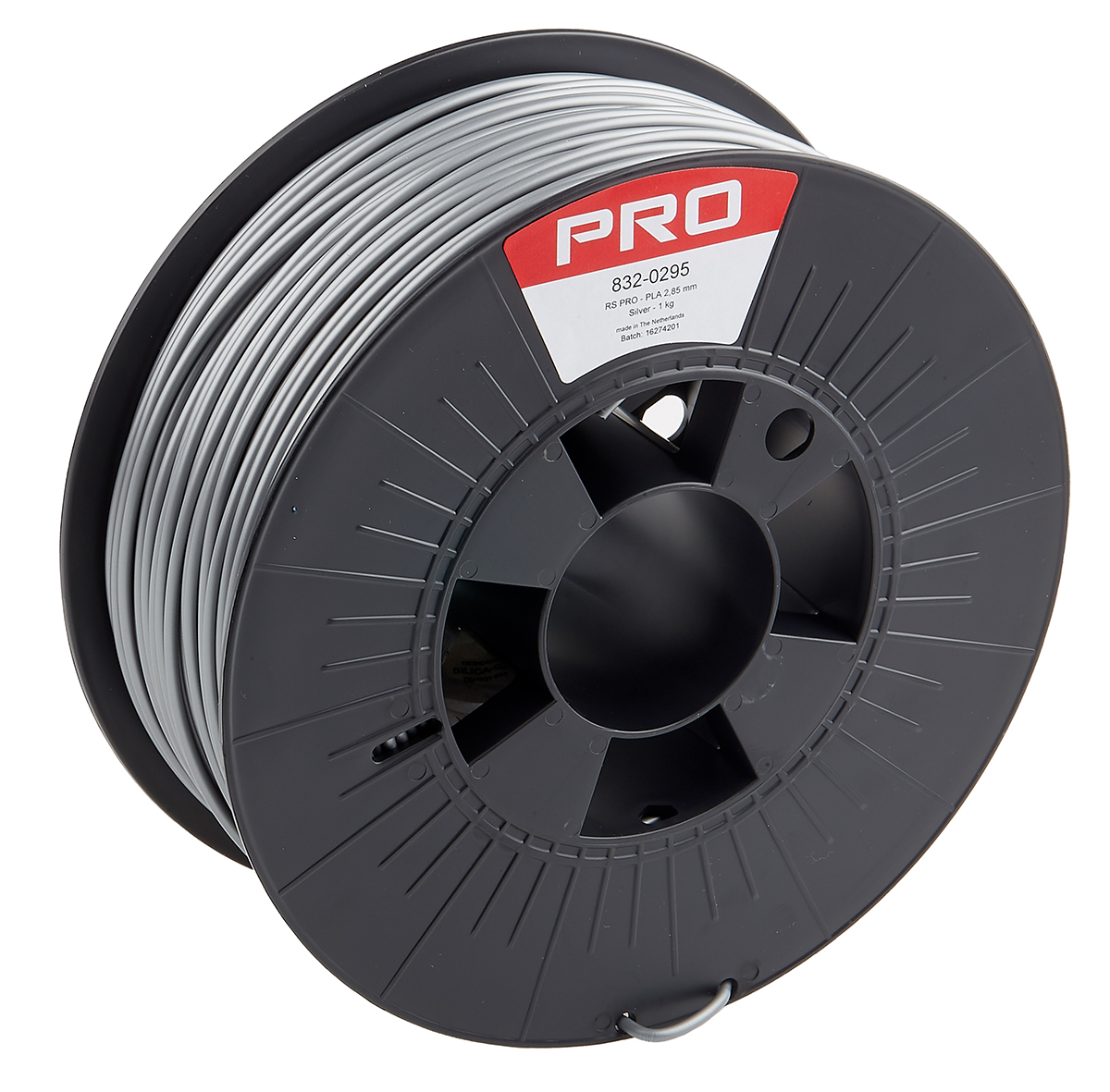RS PRO 2.85mm Silver PLA 3D Printer Filament, 1kg