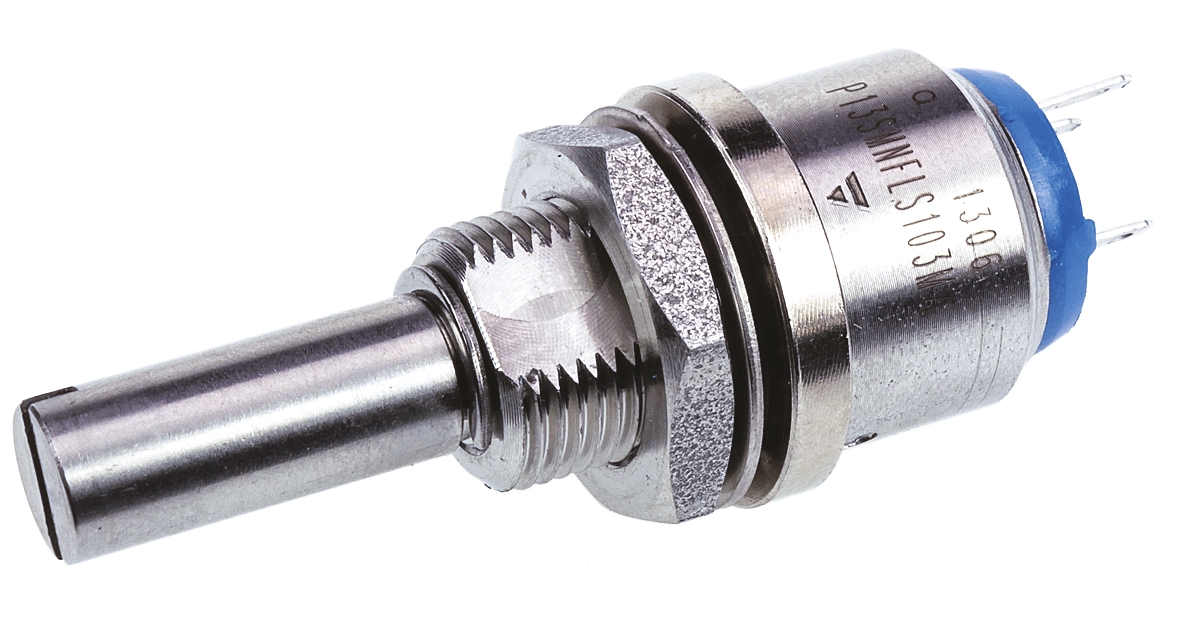 Vishay P13SM 10kΩ Rotary Potentiometer 1-Gang Panel Mount, P13SMNFLS103MA