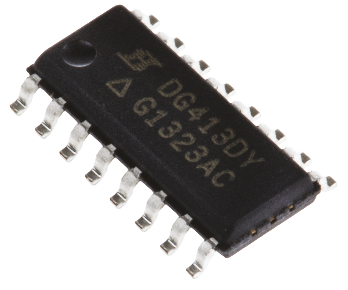 Vishay DG413DY-E3 Analogue Switch Quad SPST 15 V, 18 V, 24 V, 28 V, 16-Pin SOIC