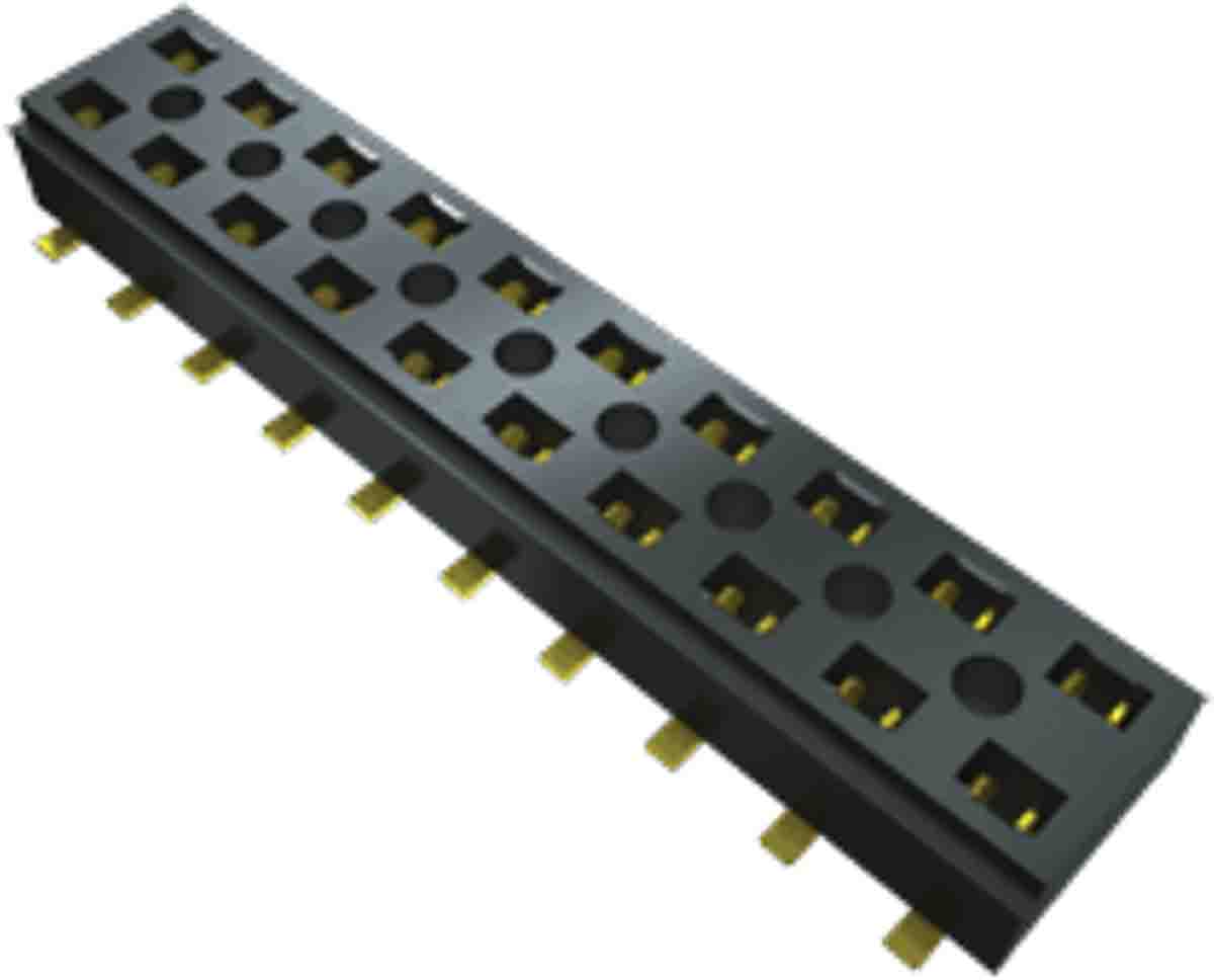 Samtec CLT Series Straight Surface Mount PCB Socket, 12-Contact, 2-Row, 2mm Pitch, Solder Termination