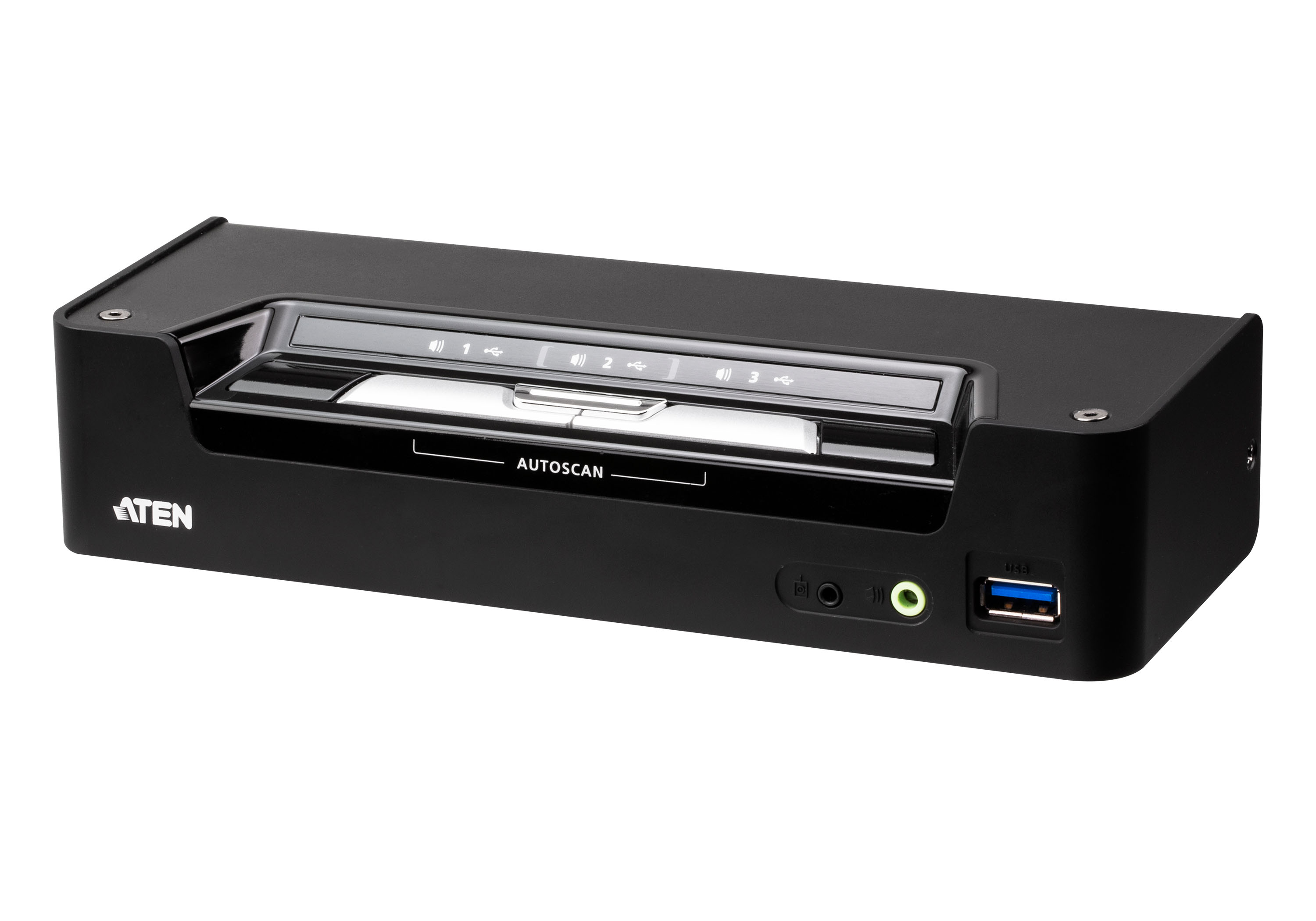 Aten 3 Port USB DisplayPort KVM Switch, 3.5 mm Jack 4096 x 2160 Maximum Resolution