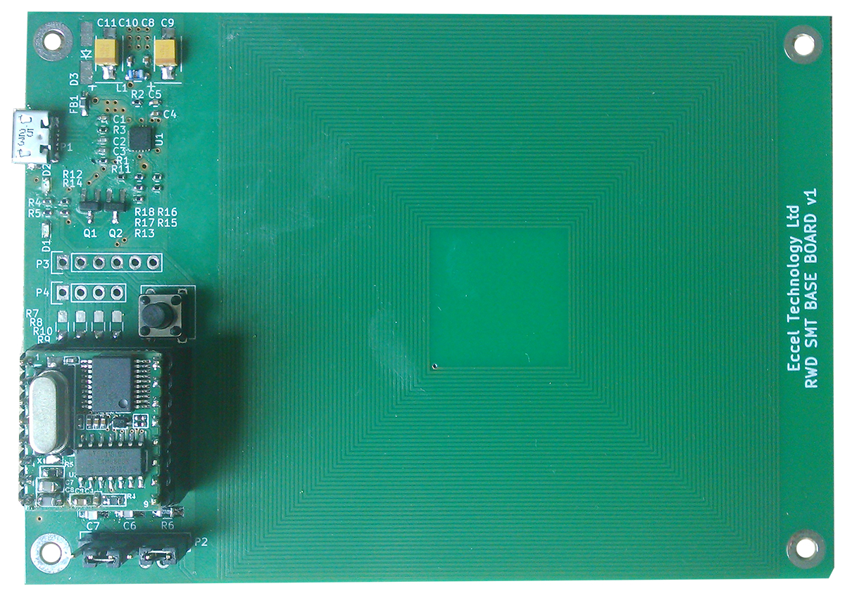 Eccel Technology Ltd Near Field Communication (NFC), RFID Module for RWD-QT-SMT 125KHz RWD-QT-SMT-Baseboard (000325)