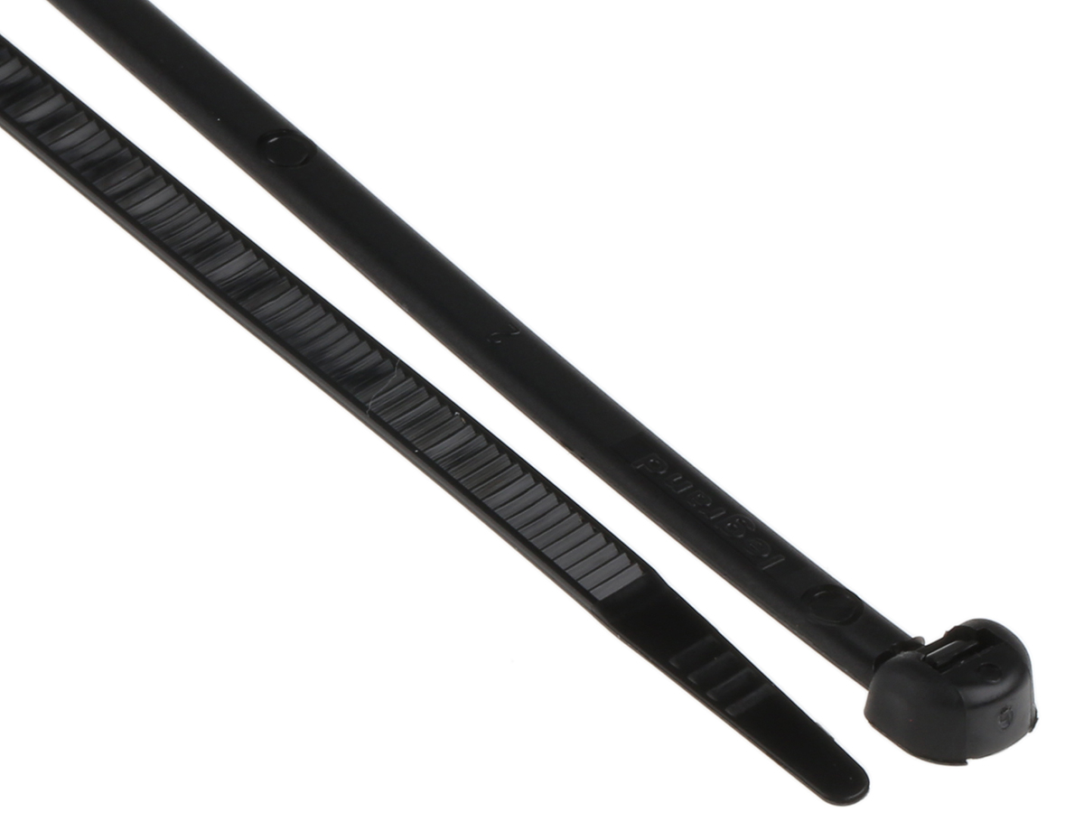 Legrand Cable Tie, 360mm x 4.6 mm, Black Nylon, Pk-100
