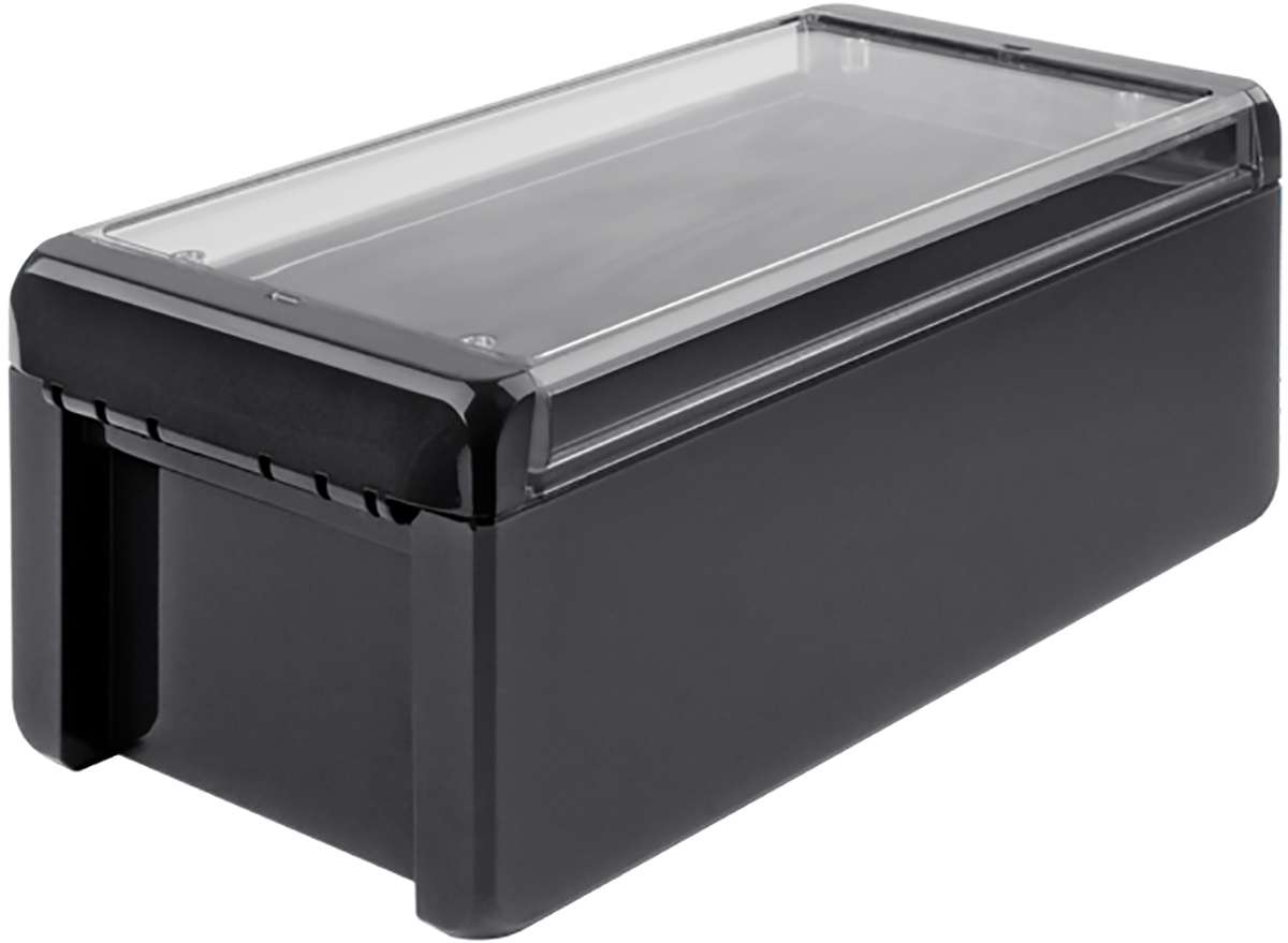 Bopla Bocube Series Graphite Grey Polycarbonate V0 Enclosure, IP66, IP68, IK07, Transparent Lid, 231 x 125 x 90mm