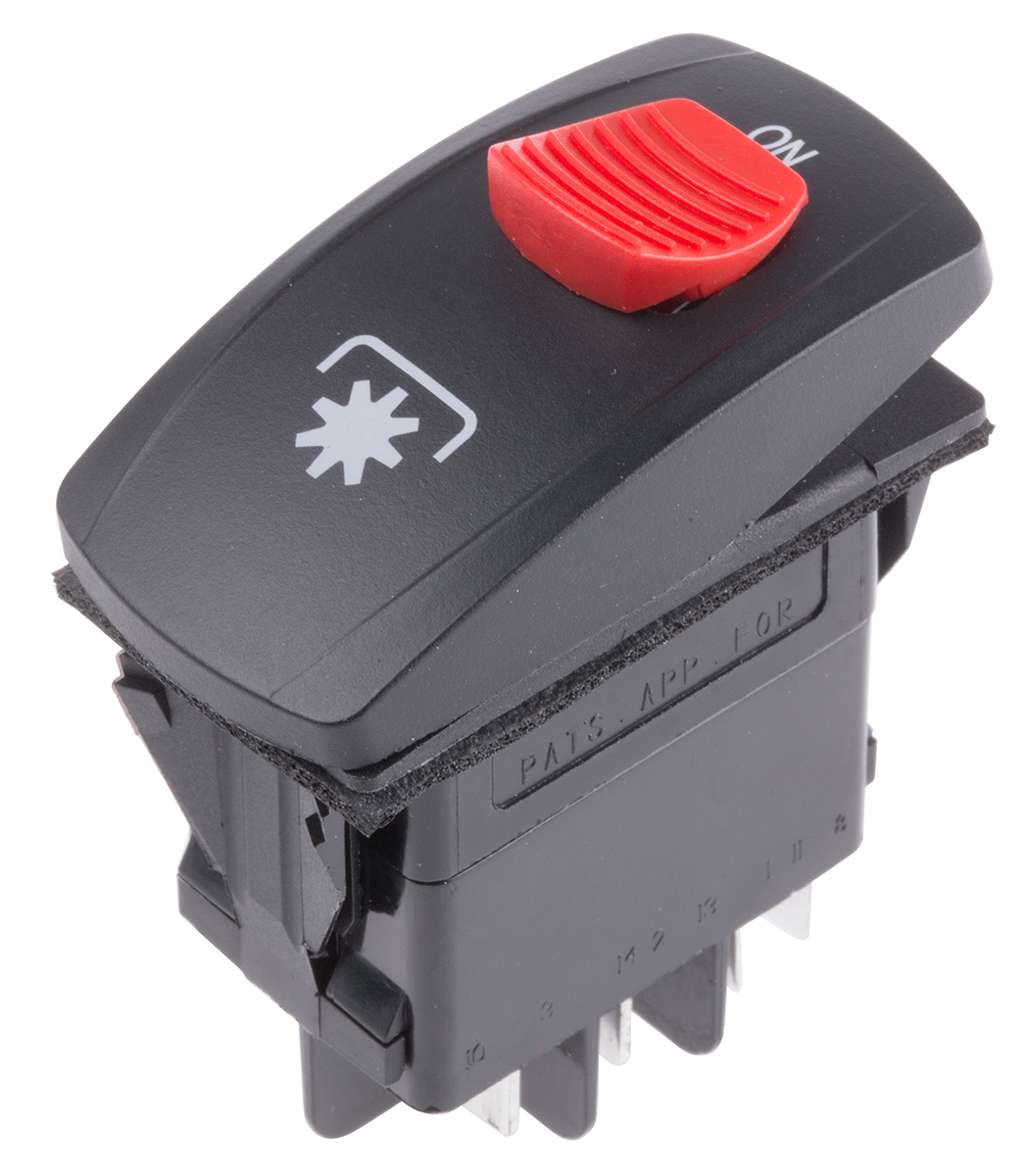 Carling Technologies Illuminated DPDT, On-(On) Rocker Switch Panel Mount