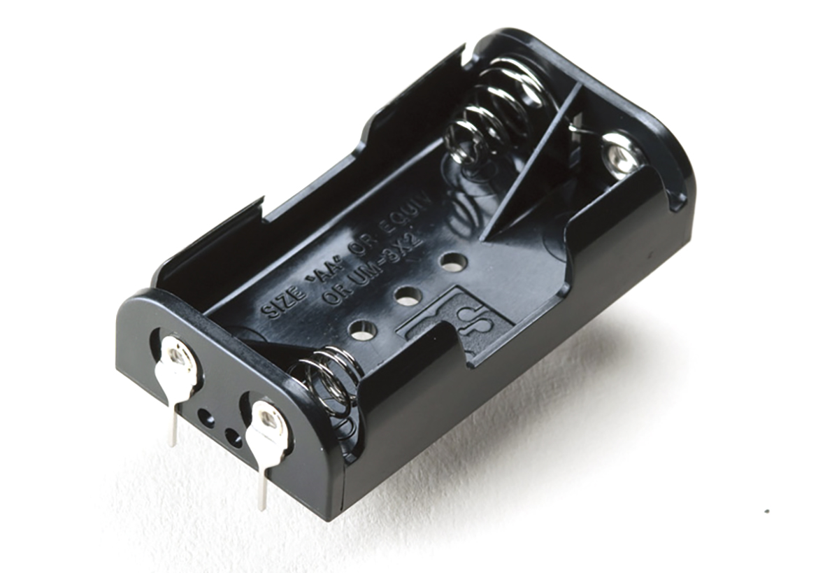 Takachi Electric Industrial AA Battery Holder, Button & Leaf Spring Contact