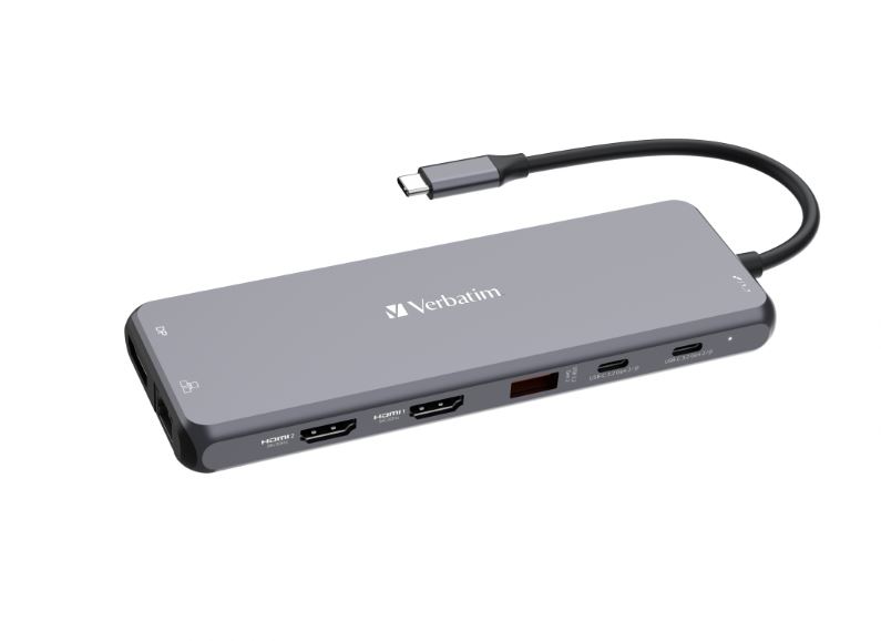 Verbatim 8 Port USB 3.2 USB A, USB C  Hub, USB Bus Powered, 160.2 x 55.4 x 15mm