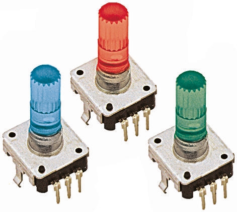 TE Connectivity 24 Pulse Incremental Mechanical Rotary Encoder with a 6.8 mm Knurl Shaft (Not Indexed), Through Hole