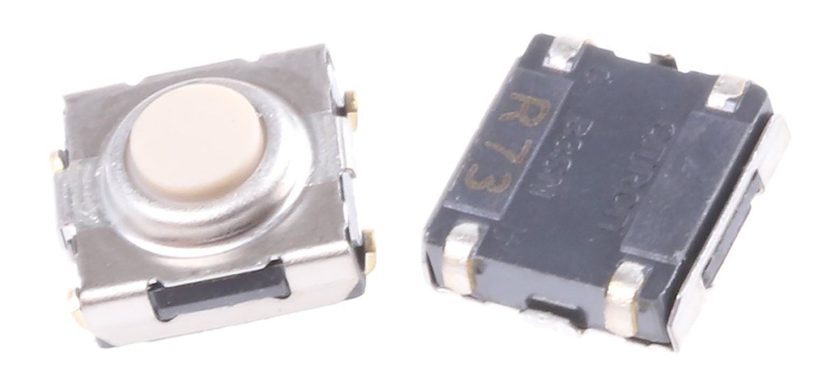 Omron Button Tactile Switch, SPST 50 mA @ 24 V dc Through Hole