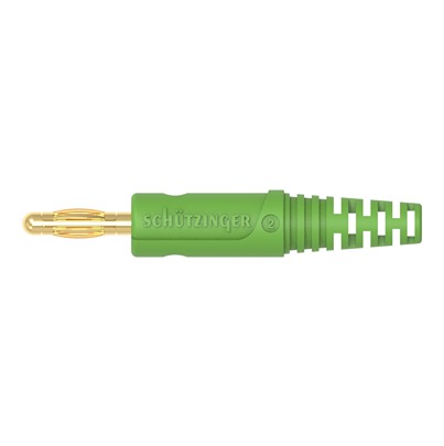 Schutzinger Green Male Banana Connector, 4 mm Connector, Solder Termination, 32A, 30 V ac, 60 V dc, Gold Plating