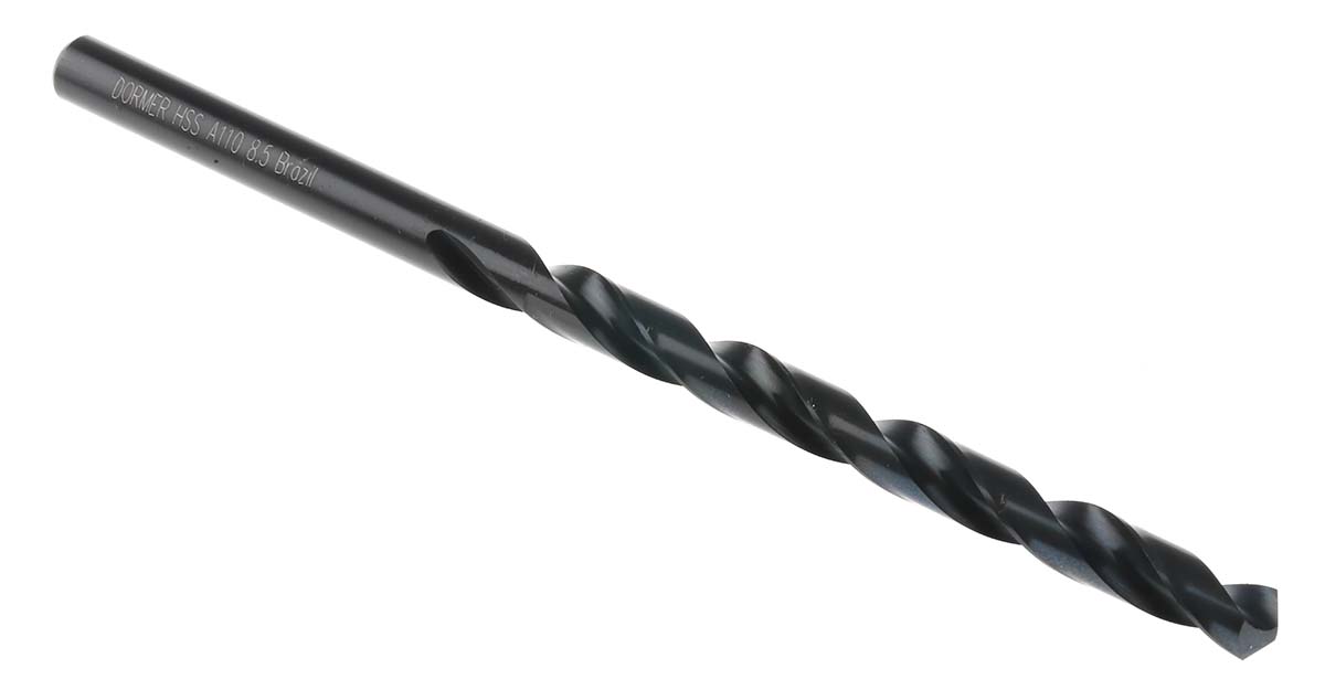 Dormer A110 Series HSS Twist Drill Bit, 8.5mm Diameter, 165 mm Overall