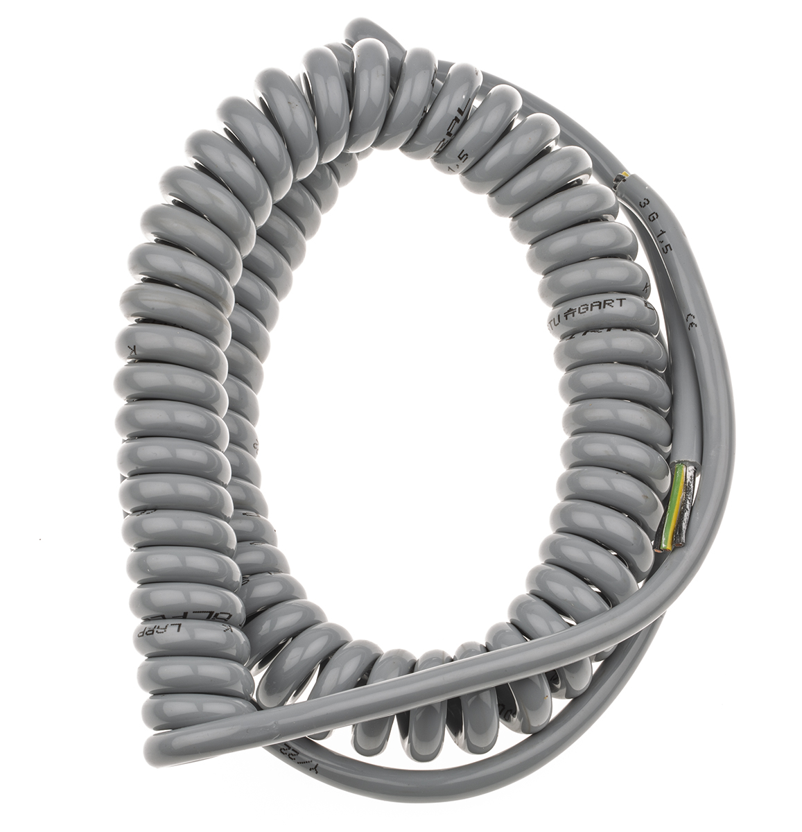 Lapp ÖLFLEX Coiled 0.75 mm² 4 Core Power Cable, Grey Polyurethane PUR, 1m