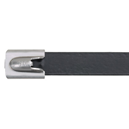 Panduit Cable Tie Assemblies, , 521mm x 8.1 mm, Black 316 Stainless Steel, Pk-50