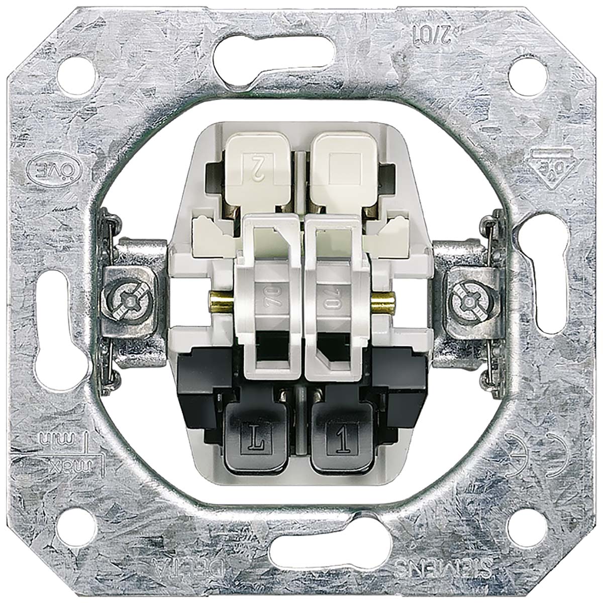 Siemens Rocker Light Switch, 2 Way, 2 Gang, Delta
