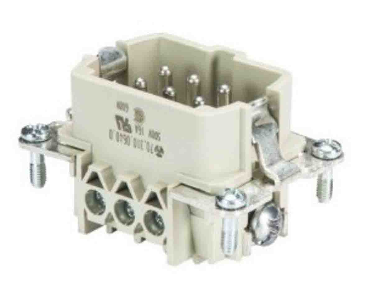 Wieland Male insert, 6 Way, 16A, Male, BAS STS, Panel Mount, 500 V