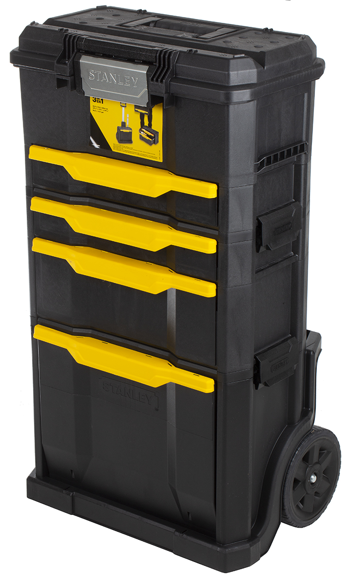 Stanley 3 Drawer Aluminium, Plastic Wheeled