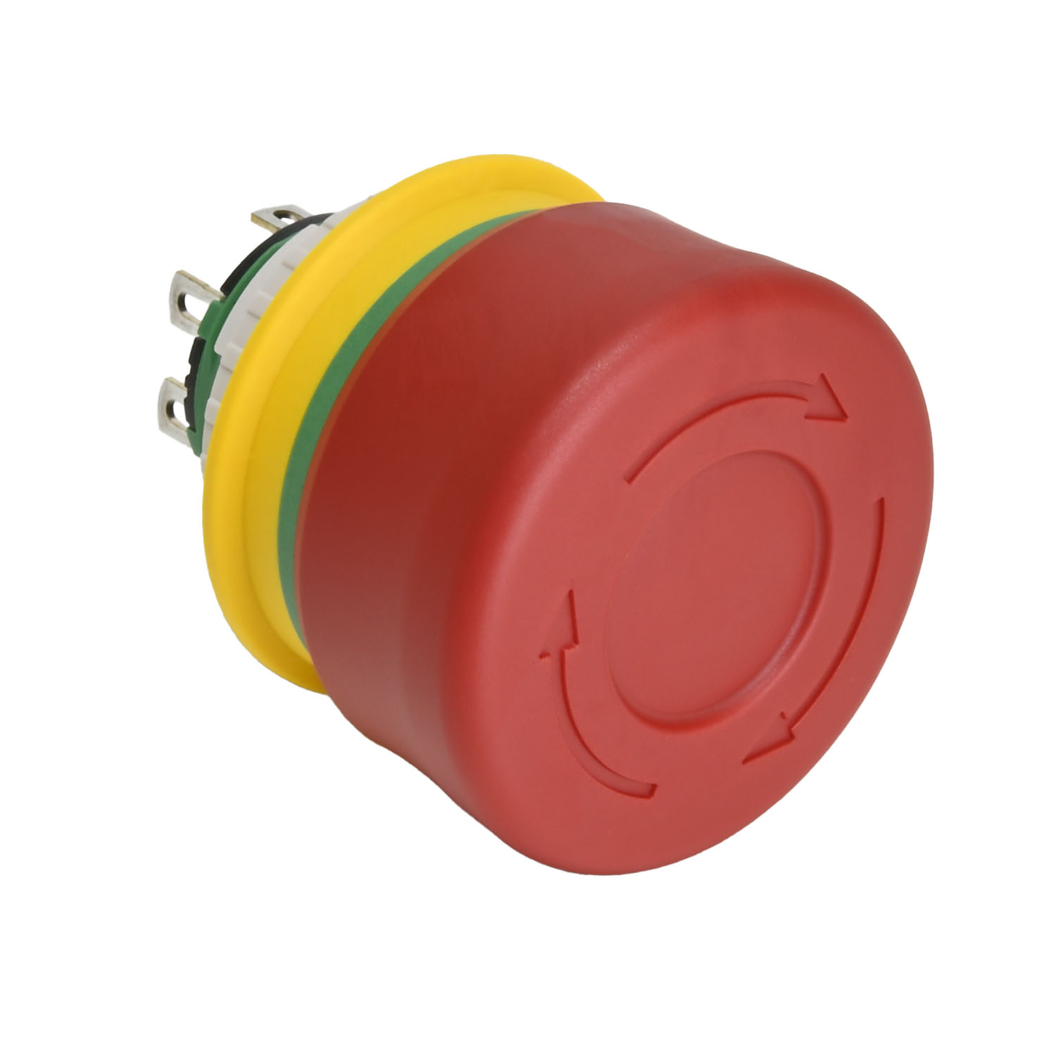 Idec XA1E Series Push Lock Turn Reset Emergency Stop Push Button, Panel Mount, 16mm Cutout, 1NO-2NC, IP65, IP67, IP69K
