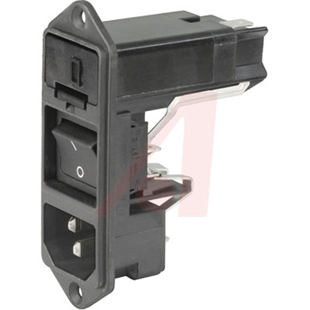 Schurter C14 Panel Mount IEC Connector Male, 10A, 125 V, 250 V, Fuse Size 5 x 20mm