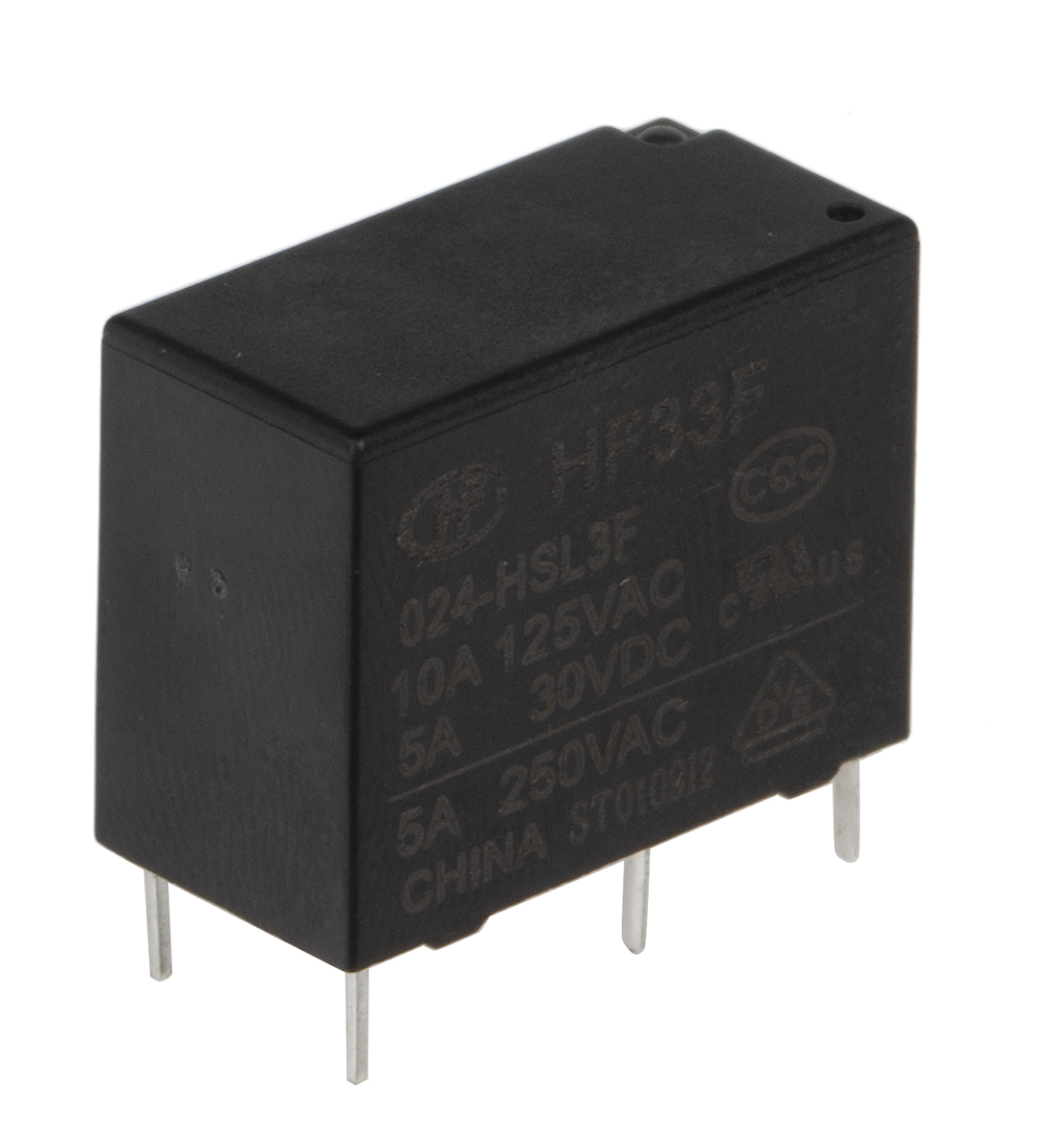 Hongfa Europe GMBH PCB Mount Power Relay, 24V dc Coil, 10A Switching Current, SPST
